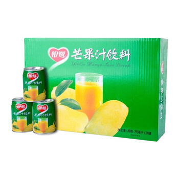 银鹭芒果汁250ml*24罐听装口感清爽整箱果汁夏季果饮料 24罐装