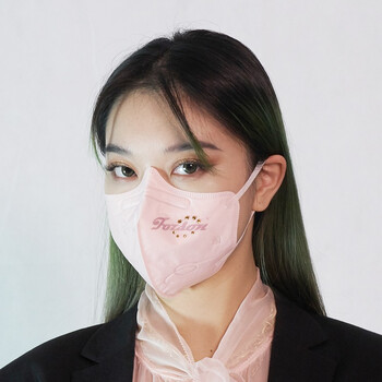 香港foison扶升kn95口罩高颜值时尚n95口罩粉色彩色提花水钻ffp2口罩