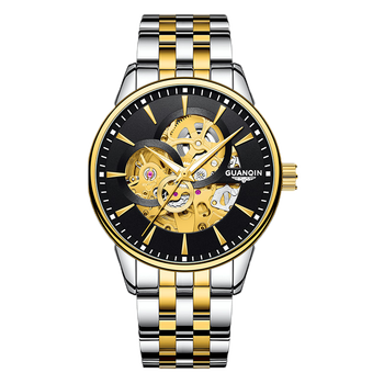 瑞士品质欧美时omays2021名牌手表男表机械表全自动精钢镂空雕花潮流