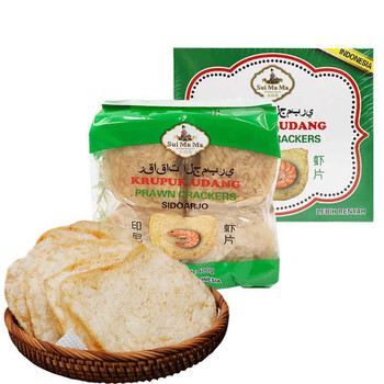 水妈妈印尼虾片需油炸印尼特产进口diy零食品自制400g大片自己炸400克