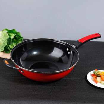 符晓搪瓷炒锅轻油少烟搪瓷锅不粘锅炒菜锅无涂层家用饭店炒锅防锈锅32