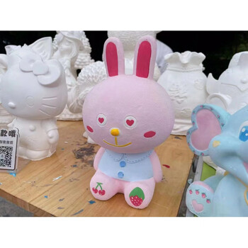 clcey派大星石膏娃娃网红创意手工diy涂色白胚非搪胶存钱罐可妮兔12色