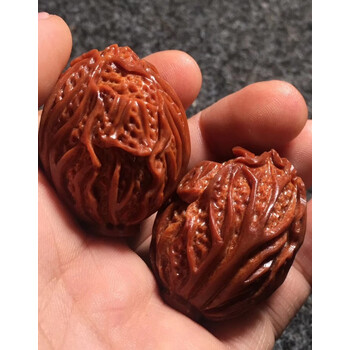 甘夏 进口印尼橄榄核超大橄榄核手把件白菜 大橄榄核 大橄榄核一对