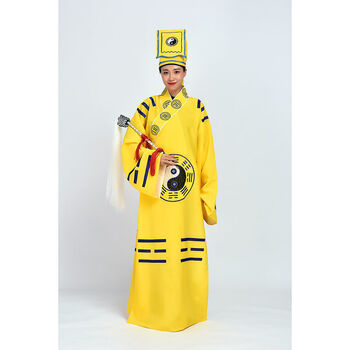 金飒新品道士服装男道教法器用品道服法衣道袍先天太极八卦刺绣经衣