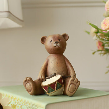 动物摆件木偶小熊摆设工艺礼品结婚礼家居装饰 熊敲鼓1314702rg-a款