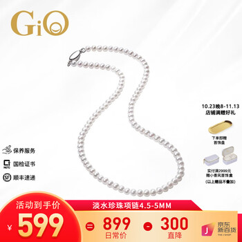 GiO珠宝 淡水珍珠项链小米珠锁骨链年轻款生日礼物女 40cm/珍珠4.5-5mm