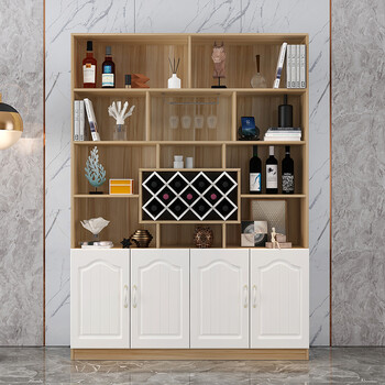 酒柜酒柜现代简约客厅酒柜一体靠墙欧式餐厅家用隔断柜落地储物柜浅