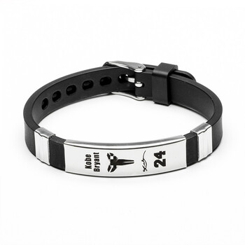 科比手环 篮球手环男运动手饰品韩版潮人硅胶情侣男生潮流钛钢腕带