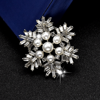 vancrudeannora毛呢大衣珍珠胸针女西装胸花毛衣别针ins潮气质百搭