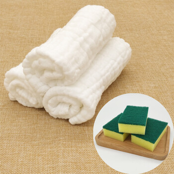 棉朵朵纯棉抹布厨房家用清洁洗碗布不沾油吸水不掉毛棉纱擦手巾 3条装