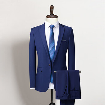 报喜··鸟西服套士外套韩版修身商务休闲职业正装宝蓝色 宝蓝色(西服