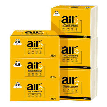 洁云卫生纸 AIR Plus空气柔380张本色卫生纸 厕纸 草纸 手纸 卫生纸  AIR Plus380张压花卫生纸-8包装