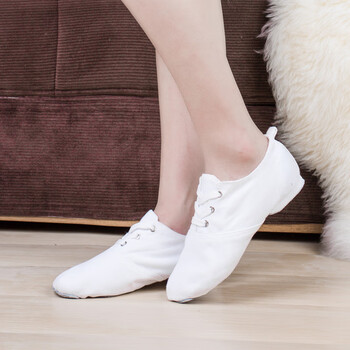 高帮爵士舞靴形体鞋瑜伽鞋男女练功鞋肚皮古典民族舞蹈鞋芭蕾舞鞋白色