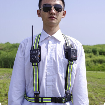 执法记录仪双肩背带对讲机肩带加长尼龙魔术贴款反光双肩背带