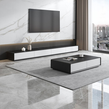 唯诺斯佳 岩板电视柜现代简约小户型客厅实木电视柜茶几组合大理石