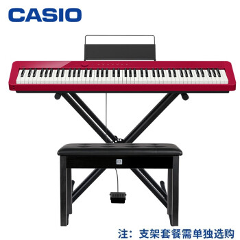 卡西欧（CASIO）电钢琴PX-S1000RD红色全新智能触摸屏88键纤薄便携式时尚电子钢琴 单机版