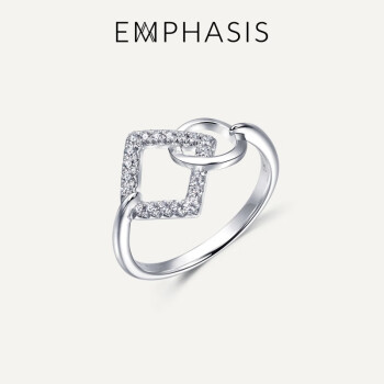 EMPHASIS艾斐诗Form「形」白18K金钻石戒指91339R 15圈