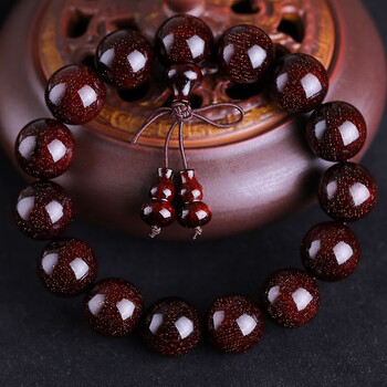 珀芙诺爆金星小叶紫檀手串印度泥料高密文玩佛珠念珠檀木男女手链木把