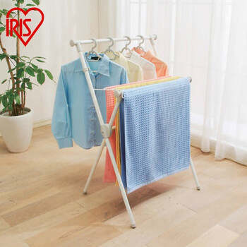 折叠式晾衣架小型iris爱丽思落地晾衣架x型小型晾晒折叠衣架x700vr