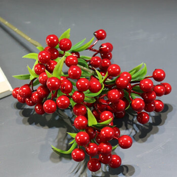 可之源发财果幸运果客厅浆果仿真花红果子冬青相思豆红色假花小红果