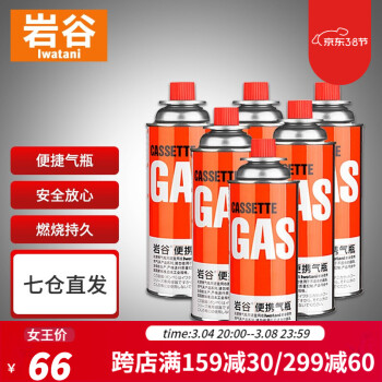 巖谷（Iwatani）戶外便攜卡式爐氣罐燃氣瓶 噴槍丁烷氣瓦斯罐裝氣體 250g*6
