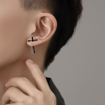 戚小米925银针男士耳钉男潮韩版ins嘻哈学生耳环个性十字架潮男单只小众设计男生耳饰品送男友一对 图片价格品牌报价 京东