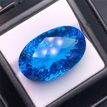 墨辰珠宝 天然瑞士蓝托帕石 彩色宝石 主石净重71.