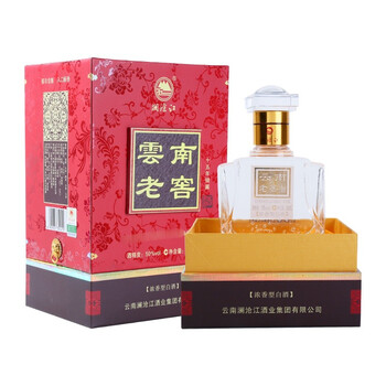 云南老窖白酒窖藏15年纯粮食浓香型白酒50度接待用酒高粱酒礼盒装1瓶