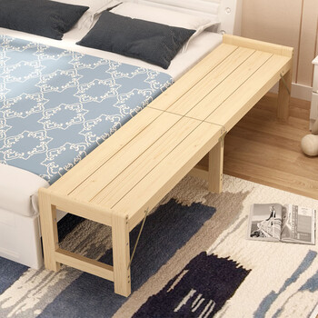 菩本家 实木拼接折叠床加宽单人床带护栏小床午休床加长加宽折叠木床