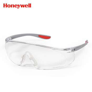 霍尼韦尔（honeywell）S300A 防风沙防尘护目镜防护眼镜红款透明镜片 10副/盒 300100