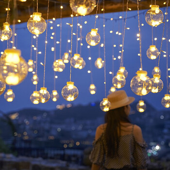 暮瑾led小彩灯闪灯串灯星星灯满天星春节圣诞节装饰灯卧室许愿球挂灯 7米24球-暖白插电遥控款