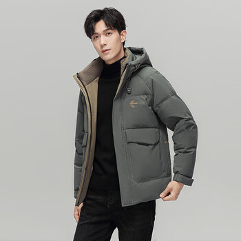 trends road轻奢高端品牌 羽绒服男2022秋冬新款连帽白鸭绒保暖加厚