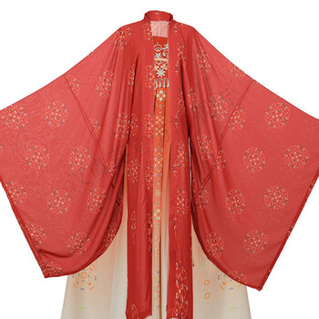 夏季仙气薄款唐制齐胸襦裙改良原创中国风古装 k21-601 酒红色大袖衫