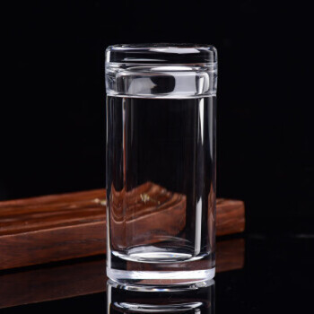 天然纯水晶杯江苏德国进口品质原矿 石材白直筒圆形带盖泡茶杯子 全净