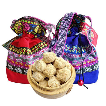 食芳溢波波糖布袋装钱包苗族128克贵州特产糕点酥糖茶点贵州小吃钱