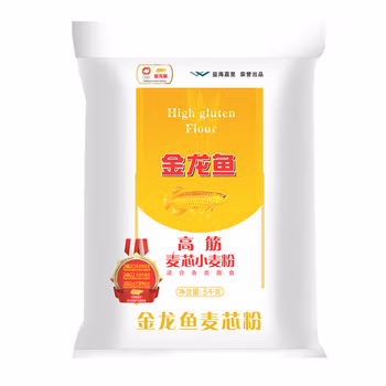 金龙鱼面粉 高筋粉 高筋麦芯小麦粉 5kg 家用包子饺子馒头饼手擀面