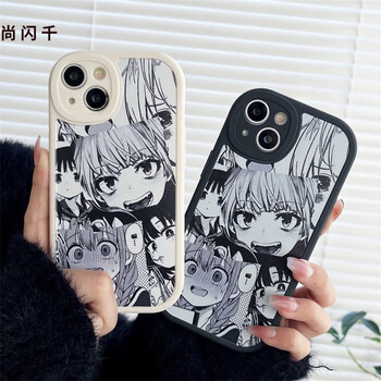 尚闪千 黑白动漫插画opporeno5k手机壳8pro 直边硅胶a72卡通软k10x