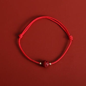 rlrey朱砂莲花手绳本命年转运珠闺蜜情侣编织红绳手链女2022年莲花手