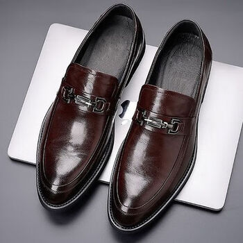 红蜻蜓男士鞋子2023年新款秋冬季男潮款真皮高档皮鞋男结婚新郎工作鞋