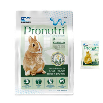 DR BUNNYDr.Bunny兔博士专研美毛配方 兔粮主粮 膨化粮 兔饲料 成兔草本薄荷配方900g-dr361