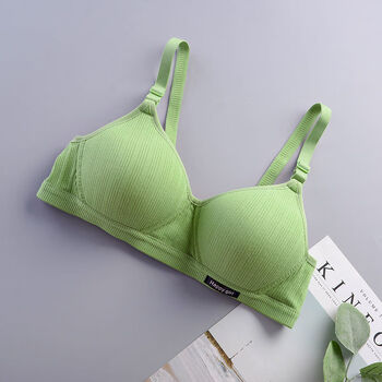 少女内衣学生文胸高中发育期薄款无钢圈聚拢定型胸罩单件绿色3680ab