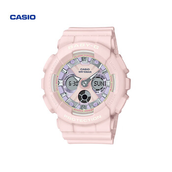 卡西欧(casio)旗舰ba-130马卡龙色系列甜美运动手表女官方baby-g ba