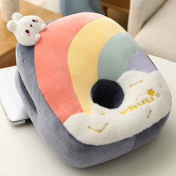 睡枕小学生暖手抱枕可拆洗入秋新款式彩虹小兔子儿童通用限时2359结束