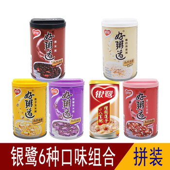 速食粥6罐散装休闲零食 好粥道银鹭多种口味组合280g*6