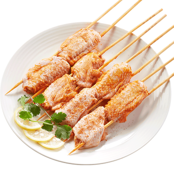 友情客串户外家用烧烤串串半成品奥尔良鸡中翅 4串 新鲜烤串食材