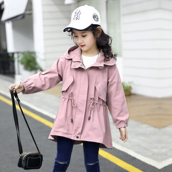【品牌直降】女童外套春秋2019新款韩版洋气中长款童装儿童风衣小女孩