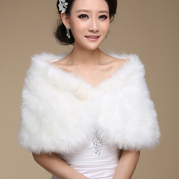 木季云新娘婚纱披肩秋冬春秋款毛披肩新娘婚纱长袖保暖结婚外搭披风