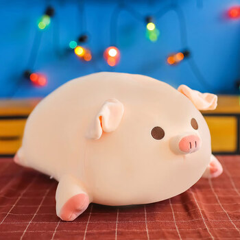 可爱呆萌bobo猪毛绒玩具公仔睡觉抱枕娃娃玩偶生日礼物情侣礼品 眨眼