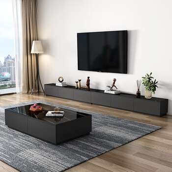 英格堡(yiigebo) 电视柜 岩板花纹电视柜茶几组合钢化玻璃现代简约