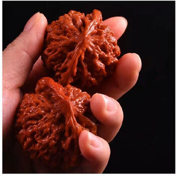 博饰生文玩核桃麒麟纹官帽四座楼狮子头麦穗虎头手把盘玩件古玩麻核头